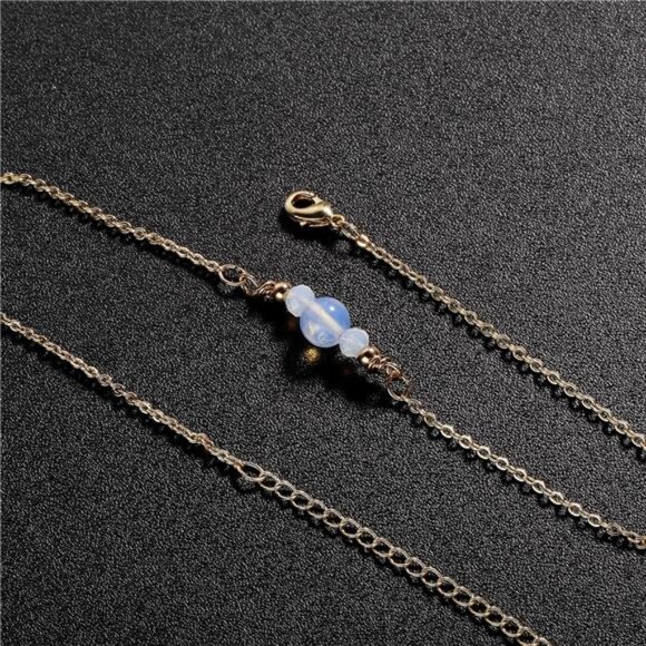 Dainty Simple Chain Anklet for Women 18k Gold/Silver Plated Summer Beach Beaded - Picture 6 of 8